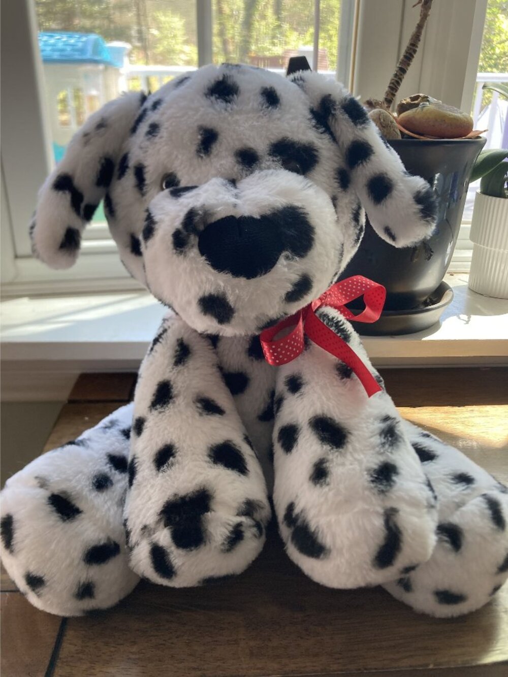 Dalmatian Plush Dog With Red Bow By Animal Adventure - Soft & Cuddly Stuffed Toy